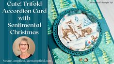 a close up of a card with an image of two deers on it and the words cute trifold accordion card with sentimental