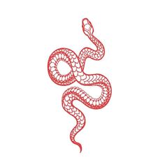 a red snake on a white background