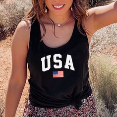 High quality print of this slim fit tank-top will turn heads. And bystanders won't be disappointed - the racerback cut looks good on any woman's shoulders. .: 60% combed ringspun cotton, 40% polyester .: Extra light fabric (3.9 oz/yd² (132 g/m .: Slim fit .: Tear away label .: Runs smaller than usual Casual Racerback Tank Top With Letter Print, Summer Racerback Tank Top With Letter Print, Sleeveless Graphic Print Top For 4th Of July, Patriotic Sleeveless Top With Flag Print, Casual 4th Of July Tank Top With Letter Print, 4th Of July Sleeveless Flag Print Top, Summer Racerback T-shirt For Sports, Sleeveless Flag Print Tops For 4th Of July, Summer Sports Racerback T-shirt