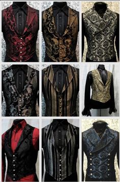 Pyramus Steampunk Mode, Moda Steampunk, Vest Patterns, Fantastic Dress, Steampunk Men, Mode Steampunk, Fantasy Outfits, Kemeja Lelaki, Men's Vests