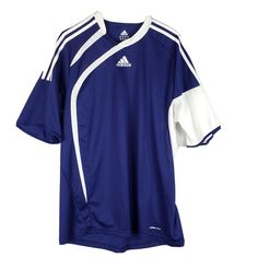 Adidas Climacool Jersey Womens XL Blue White Soccer Sports Aki Menzies, Blue Soccer Jersey, Adidas Retro, Adidas Jersey, Soccer Sports, Retro Football, Kamikaze