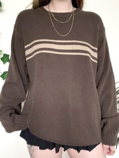 Grunge Sweatshirt, Striped Knitted Sweater, 2000s Clothes, Preppy Vintage, Oversize Pullover, Jersey Vintage, Striped Pullover, Long Sleeve Striped Top, Loose Pullover