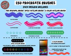 Procreate Creative Outline Lettering Brush Set