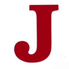 the j logo is red and white with a black stripe on it's side