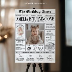 a birthday card with an image of a baby's first year on the front