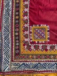 See more of this masterpiece on WOVENSOULS.COM here Embroidery Weaving, India Textiles, Ethnic Artwork, Traditional Blouse Designs, Kutch Work, Wedding Indian, Types Of Stitches, Handmade Embroidery Designs, Art Embroidery