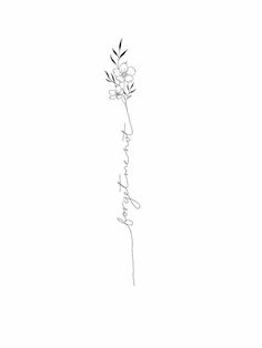 a black and white drawing of a flower with the words happy birthday written in cursive writing