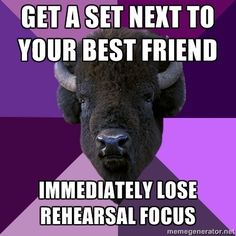 an image of a bison with the caption bd mad? percussion