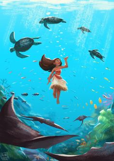 Moana with the turtles Moana Hd, Moana Wallpaper, Sea Turtle Drawing, Moana Disney, Turtle Drawing, Chose Me, Disney Nerd, Disney Princess Art