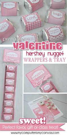 valentine's day printables for hershey nugget wrappers and trays