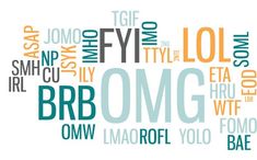 the word bromo written in different languages on a white background with an orange and blue stripe