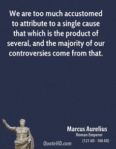 a statue with a quote on it that says, we are too much accomplished to attribute to a single cause that which is the product of several