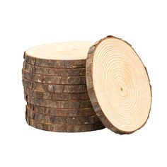 a stack of logs sitting next to each other on top of a white background,