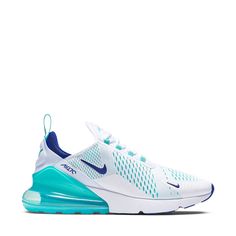 the nike air max sneakers in white and blue