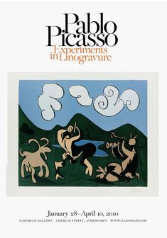 an advertisement for the art show pablo picasso in l'ingegravure