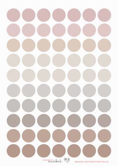 the different shades of pink and grey circles