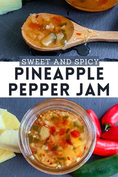 sweet and spicy pineapple pepper jam in a jar