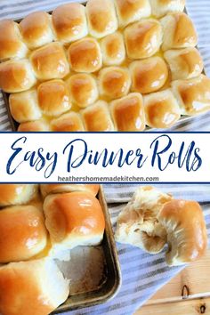 easy dinner rolls are made with buttery bread, and then baked in the oven