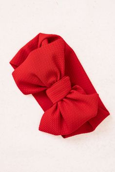 Discover the perfect accessory for your little one with our Red Knotted Bow Headband. this adorable textured headband crafted from soft bamboo material, features a vibrant red color and an eye-catching large knotted bow design. It's an ideal match for any outfit in your child's wardrobe and pairs great with our infant knotted gowns and swaddle blankets to zip-up one piece baby pajamas and stylish two-piece kids pajamas. The headband also compliments our bamboo baby dresses and girls twirl dresse Adjustable Red Bow Hair Accessories, Adjustable Red Hair Accessories With Bow, Adjustable Red Bow For Gifts, Adjustable Red Bow For Gift, Red Bow Hair Accessories, Headband Crafts, Bamboo Material, Bow Headband Hairstyles, Tooth Fairy Pillow