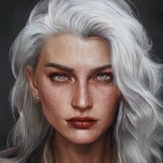 an image of a woman with white hair