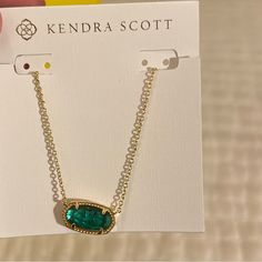 New With Tags Kendra Scott Elisa Green Necklace. Comes With Ks Dust Bag And Original Packaging. This Is A Perfect Gift For Mother’s Day Or Graduation! Great Deal, These Necklaces Are Still For Sale On The Website At Full Price Of $65 Plus Shipping. Dark Green Kendra Scott Necklace, Emerald Kendra Scott Necklace, Kendra Scott Green Necklace, Kendra Scott Necklace Green, Kendrick Scott Necklace, Kender Scott, Green Kendra Scott Necklace, Green Kendra Scott, Kendra Necklace