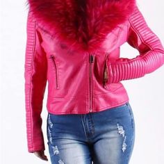 Beautiful Faux Fur Jackets Fur Jackets, Pink Coat, Metallic Pink, Bomber Jackets, Faux Fur Jacket, Pink Ladies, Faux Fur, Bomber Jacket, Jackets & Coats