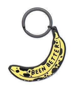 Been Better Bruised Banana Keychain-Stay Home Club-Strange Ways Weird Keychains, Rotten Banana, Banana Keychain, Fun Trinkets, Feminist Patch, Enamel Keychain, Branded Pins, Keychain Black, Skull Pin