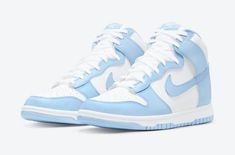 Nike Dunk High Aluminum, Dunk High Aluminum, Nike Dunk High Women, Blue And White Sneakers, Sneaker Trend, Cute Nike Shoes, Nike Dunk High, Dunk High, High Sneakers