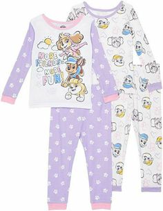 Playful Purple Sets For Pajama Party, White Character Print Sleepover Sets, Purple Cotton Sleepover Set, Cotton Sleepover Sets With Character Print, Paw Patrol Pajamas, Paw Patrol Girl, Girl Pajamas, Cotton Pajama Pants, Sleepwear Fashion