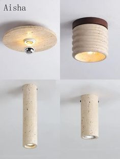 four different views of a light fixture