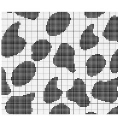 a cross - stitch pattern with black and white leaves on the bottom, in half circles