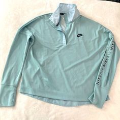 Nwot - Bought Myself Just Took The Tags Off Thinking I Would Wear It And Wasn’t The Right Size Baby Blue Color Non Smoking Household Machine Wash Cold - Air Dried Nike Baby Blue Sweatshirt, Baby Blue Colour, Nike Tops, Baby Blue, Nike Women, Nike Air, Running, Sweatshirts Hoodie, Womens Tops