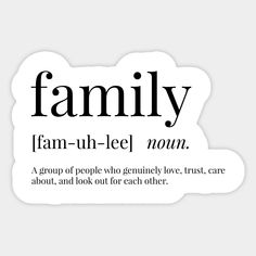 a family definition sticker on a white background