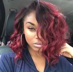 Wavy Hair Weave Sew Ins Black Women, Weave Bob Hairstyles, Cinnamon Hair, Sew In Hairstyles, Ombré Hair, Hairstyle Gallery, Love Hair, Hair Dos, Ombre Hair