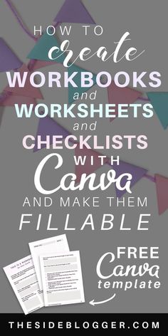 How to Design Worksheets in Canva (with Video) - The Side Blogger darkmodeplanner #onenotetemplate #fitnessbinder Create Worksheets, Small Business Plan, Virtual School, Planner Pdf, Create Digital Product