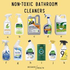 there are many different types of non - tonic bathroom cleaners on this page,