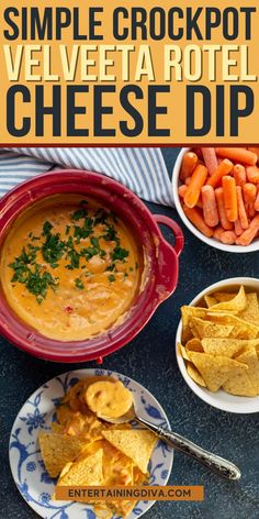 Easy Crockpot Velveeta Rotel Cheese Dip