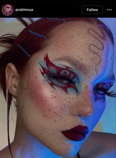 Asian Vampire, Punk Eyeliner, 2022 Eye Makeup, Unique Makeup