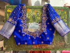 Latest Fashion Blouse Designs, Blue Blouse Designs, Silk Saree Blouse Designs Patterns, Boat Neck Blouse Design, New Saree Blouse Designs, Blouse Design Images, Wedding Blouse Designs, Blouse Designs Indian, Heavy Work