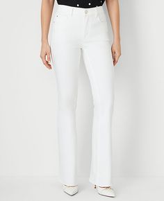 Elevate your wardrobe with the Ann Taylor Mid Rise Boot Jeans in pristine white, tailored specifically for a curvy fit. These jeans blend fashion and function seamlessly, ensuring you look and feel your best all day long.

- **Size:** Women's Regular - 2
- **Fit:** Curvy, Bootcut
- **Rise:** Mid-rise, sits 2 1/4" below natural waist
- **Length:** Full length; 32" inseam with 20 1/2" leg opening
- **Material:** 98% Cotton, 2% Elastane
- **Color:** White
- **Gender:** Female
- **Care Instructions: Curvy Silhouette, White Bootcut Jeans, Mid Rise Bootcut Jeans, Size 16 Women, Size 12 Women, Knitted Suit, Taylor White, Size 10 Women, Boot Jeans