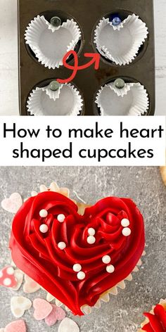 how to make heart shaped cupcakes for valentine's day or any special occasion