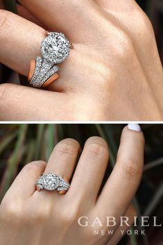 two different views of an engagement ring