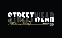 the street wear logo is shown in black and white, with yellow lettering on it