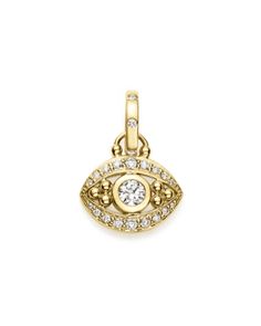 An ancient symbol of protection, this evil eye pendant sparkles with diamonds in 18K yellow gold, by Temple St. Clair. Ancient Symbols, Eye Pendant, Evil Eye Pendant, Diamond White, Evil Eye, Womens Jewelry Necklace, Belly Button Rings, Temple, Jewelry Accessories