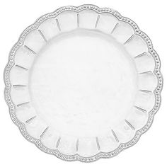 an empty glass plate on a white background