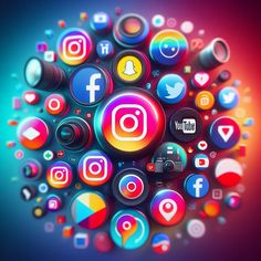 an image of colorful social media icons