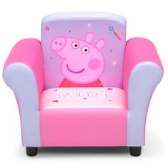 the peppa pig chair is pink and purple