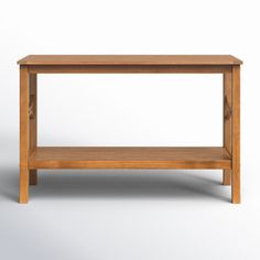 a wooden table with one shelf on the top