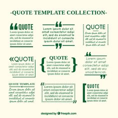 a green quote template with the words quotes and other things to put on it,