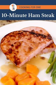 Learn how to cook ham steak in 10 minutes with this easy, single serving recipe featuring a sweet brown sugar glaze. | One Dish Kitchen Baking Dish Recipes, Ham Steak Recipes, Ham Steak, One Dish Kitchen, Traditional Thanksgiving Recipes, Pork Recipes For Dinner, Easy Steak Recipes